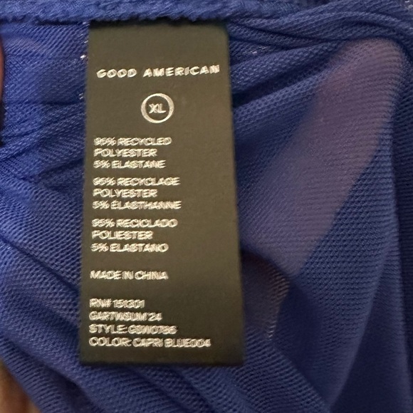 NWT Good American Women's Mesh Ruched Maxi Skirt in Capri Blue Size XL - Picture 10 of 14